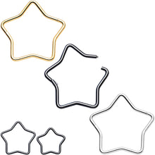 Load image into Gallery viewer, 20G Seamless Hollow Star Nose Hoop Surgical Steel
