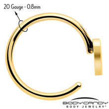 Load image into Gallery viewer, 20G Gold Tone Implant Grade Titanium Heart Open Hoop Earring Set
