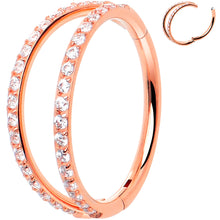 Load image into Gallery viewer, Micro Gem Titanium Hinged Double Nose Hoop
