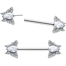 Load image into Gallery viewer, 14G 9/16 Style Butterfly Threadless Nipple Ring Set
