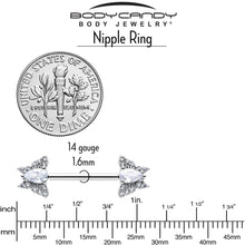 Load image into Gallery viewer, 14G 9/16 Style Butterfly Threadless Nipple Ring Set
