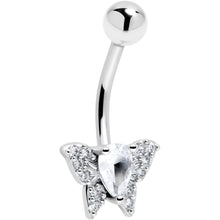 Load image into Gallery viewer, Cubic Zirconia Style Butterfly Belly Ring
