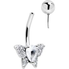 Load image into Gallery viewer, Cubic Zirconia Style Butterfly Belly Ring
