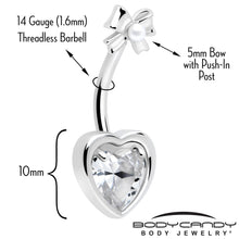 Load image into Gallery viewer, Love Ribbon Heart Double Mount Belly Ring
