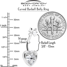 Load image into Gallery viewer, Love Ribbon Heart Double Mount Belly Ring
