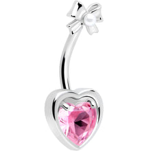 Load image into Gallery viewer, Love Ribbon Heart Double Mount Belly Ring
