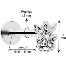 Load image into Gallery viewer, 16G 5/16 Clear CZ Gem Fabulous Angel Labret Monroe Tragus
