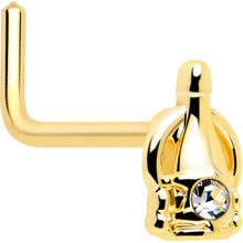 Load image into Gallery viewer, 20G 7mm Clear Gem Champagne Dreams L Shape Nose Ring
