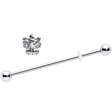 Load image into Gallery viewer, 14G Clear CZ Gem Fabulous Angel Industrial Barbell 38mm
