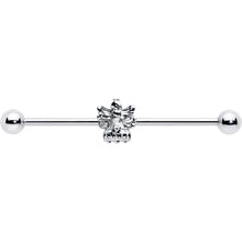 Load image into Gallery viewer, 14G Clear CZ Gem Fabulous Angel Industrial Barbell 38mm
