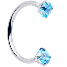 Load image into Gallery viewer, Double Gem Titanium Horseshoe Nose Ring -  Internally Threaded Solid Titanium CZ Horseshoe Nose Hoop
