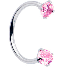 Load image into Gallery viewer, Double Gem Titanium Horseshoe Nose Ring -  Internally Threaded Solid Titanium CZ Horseshoe Nose Hoop
