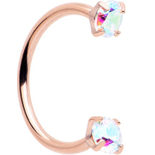 Load image into Gallery viewer, Double Gem Titanium Horseshoe Nose Ring -  Internally Threaded Solid Titanium CZ Horseshoe Nose Hoop

