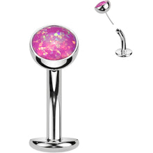 Load image into Gallery viewer, Synthetic Opal Titanium Threadless Floating Belly Ring
