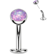 Load image into Gallery viewer, Synthetic Opal Titanium Threadless Floating Belly Ring
