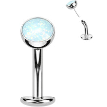 Load image into Gallery viewer, Synthetic Opal Titanium Threadless Floating Belly Ring
