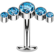 Load image into Gallery viewer, Cubic Zirconia Gem Titanium Curve Threadless Floating Belly Ring
