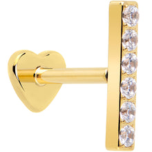 Load image into Gallery viewer, 18G 1/4 Clear Gem Gold Plated Implant Grade Titanium Threadless Bar Flatback Stud
