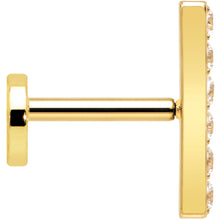 Load image into Gallery viewer, 18G 1/4 Clear Gem Gold Plated Implant Grade Titanium Threadless Bar Flatback Stud
