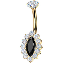 Load image into Gallery viewer, Implant Grade Titanium Internally Threaded Firey Oval Belly Ring
