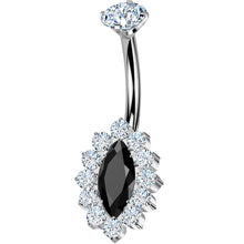 Load image into Gallery viewer, Implant Grade Titanium Internally Threaded Firey Oval Belly Ring
