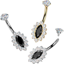 Load image into Gallery viewer, Implant Grade Titanium Internally Threaded Firey Oval Belly Ring
