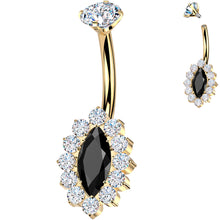 Load image into Gallery viewer, Implant Grade Titanium Internally Threaded Firey Oval Belly Ring

