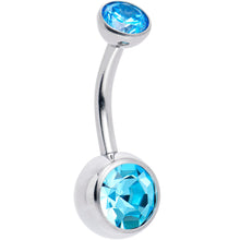 Load image into Gallery viewer, Double CZ Implant Grade Titanium Threadless Bezel Push In Belly Ring
