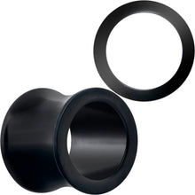 Load image into Gallery viewer, Black Hand Polished Double Flare Tunnel Plug Set 6mm to 25mm
