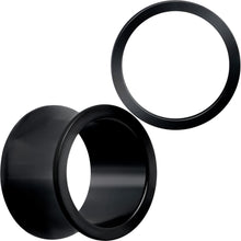 Load image into Gallery viewer, Black Hand Polished Double Flare Tunnel Plug Set 6mm to 25mm
