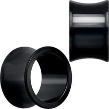Load image into Gallery viewer, Black Hand Polished Double Flare Tunnel Plug Set 6mm to 25mm
