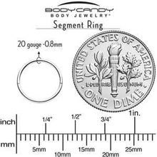 Load image into Gallery viewer, 20G Implant Grade Titanium Half Closure Hinged Segment Ring
