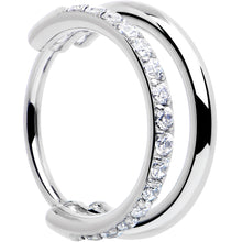 Load image into Gallery viewer, Single Row Micro Gem Implant Grade Titanium Hinged Double Hoop Nose Ring
