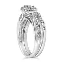 Load image into Gallery viewer, Sterling Silver 1/5 Cttw Diamond Heart Motif Bridal Set
