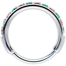 Load image into Gallery viewer, 20G Micro Gem Titanium Hinged Nose Hoop - Christmas Nose Ring
