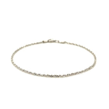 Load image into Gallery viewer, 14k White Gold Solid Diamond Cut Rope Bracelet 1.5mm

