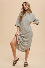 Load image into Gallery viewer, Striped Round Neck Midi Dress Soft &amp; Stylish Classic Design Long Dress
