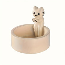 Load image into Gallery viewer, 1pc WhimsyCat Ceramic Kitten Candle Holder - Encaustic Finish Tabletop Animal Theme Decor for Christmas, Halloween, Easter, Thanksgiving, Valentine'S Day

