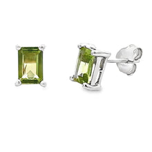 Load image into Gallery viewer, Natural 1.05ct Peridot Stud Earrings 10KT White Gold
