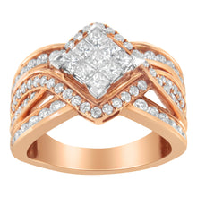 Load image into Gallery viewer, Two-Tone 10KT Gold Diamond Bypass Cocktail Ring (1 1/2 cttw, H-I Color, I1-I2 Clarity)
