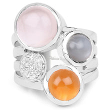 Load image into Gallery viewer, 5.96 Carat Genuine Multi Stone .925 Sterling Silver Ring

