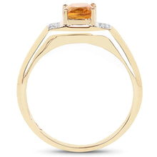 Load image into Gallery viewer, 14K Yellow Gold Plated 1.36 Carat Genuine Citrine &amp; White Topaz .925 Sterling Silver Ring
