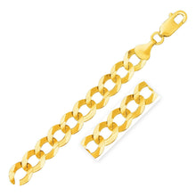 Load image into Gallery viewer, 14k Yellow Gold Solid Curb Bracelet 12.18mm
