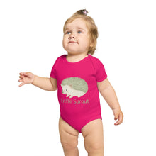 Load image into Gallery viewer, Hedgehog Short Sleeve Baby Bodysuit 'Little Sprout' Organic Cotton Gift for New Parents

