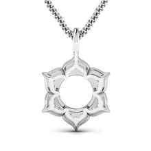 Load image into Gallery viewer, 0.14 Carat Genuine White Diamond 14K White Gold Semi Mount Pendant - holds 8.00mm Round Gemstone
