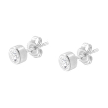 Load image into Gallery viewer, 10K White Gold 0.30 Cttw Round Brilliant-Cut Near Colorless Diamond Bezel-Set Stud Earrings (H-I Color, I1-I2 Clarity)
