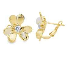 Load image into Gallery viewer, Cubic Zirconia Flower Earrings Sterling Silver
