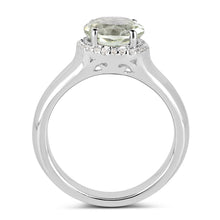 Load image into Gallery viewer, 1.87 Carat Genuine Green Amethyst and White Topaz .925 Sterling Silver Ring
