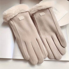 Load image into Gallery viewer, Cashmere Warm Suede Leather Plush Touch Screen Gloves
