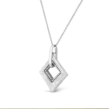 Load image into Gallery viewer, .925 Sterling Silver Pave-Set Diamond Accent Kite Shape 18" Pendant Necklace (I-J Color, I1-I2 Clarity)
